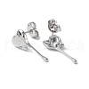 304 Stainless Steel Melting Heart Stud Earrings for Women EJEW-F300-14P-2