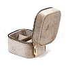 Mini Rectangle Velvet Jewelry Storage Zipper Boxes with Mirror Inside CON-Z009-04B-3