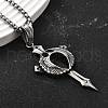 304 Stainless Steel Sword Pendant Necklaces for Women Men NJEW-Z076-02AS-2