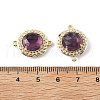 Natural Amethyst Faceted Connector Charms G-H323-03G-11-3