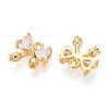 Brass Micro Pave Cubic Zirconia Charms KK-N263-93B-G-2