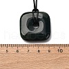 Natural Indian Agate Square Pendants Black PU Leather Cord Necklaces NJEW-K285-01E-5