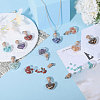 Heart Glass Bottle Pendants PALLOY-CA00004-5
