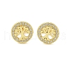 Brass Micro Pave Clear Cubic Zirconia Stud Earrings EJEW-P303-01B-G-4