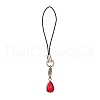 Teardrop Glass Mobile Straps HJEW-JM01427-4
