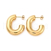 C-Shaped 304 Stainless Steel Stud Earrings EJEW-A125-11G-4