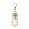 Copper Wire Wrapped Glass Wishing Bottle Pendant Decoration HJEW-JM03302-02-2