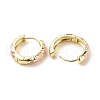 Flower Enamel Hoop Earrings EJEW-G290-03G-F-2