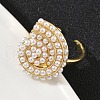 ABS Plastic Pearl Finger Rings RJEW-L128-02G-3