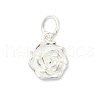 925 Sterling Silver Flower Charms with Jump Rings and 925 Stamp STER-M021-02S-02-1