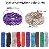Gorgecraft 30Pcs 10 Colors Polyester Crochet Elastic Headbands OHAR-GF0001-33B-2