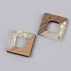 Transparent Resin & Walnut Wood Pendants RESI-S389-024A-E01-2