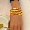 4Pcs Luxury Geometric Wave Zinc Alloy Bangles for Women's Daily Wear TW4371-1-2