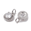 Brass Micro Pave Clear Cubic Zirconia Charms KK-K360-16P-2