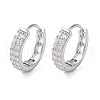 Brass Micro Pave Clear Cubic Zirconia Hoop Earrings EJEW-S234-04P-1