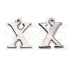 304 Stainless Steel Alphabet Charms STAS-H122-X-P-1