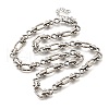 304 Stainless Steel Oval Textured Infinity Link Chain Necklaces for Women Men NJEW-K249-20A-P-4