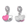 Rack Plating Alloy Enamel European Dangle Charms MPDL-N039-057-2