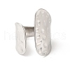 Non-Tarnish 304 Stainless Steel Twist Flat Open Cuff Ring for Women RJEW-E063-28P-2