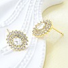 Brass Micro Pave Clear Cubic Zirconia Stud Earrings for Women EJEW-F363-05G-5