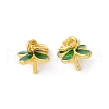 Brass Enamel Eye Pin Peg Bails KK-K399-13G-1