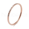 Ion Plating(IP) 304 Stainless Steel Micro Pave Clear Cubic Zirconia Finger Rings RJEW-B068-01C-RG-1