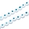 Handmade Evil Eye Lampwork Flat Round Bead Strands LAMP-L058-12mm-14-1