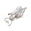 Brass Micro Pave Clear Cubic Zirconia Fold Over Clasps KK-S382-11P-2