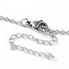 Woven Net/Web with Feather 316 Surgical Stainless Steel Anklets AJEW-AN00135-5