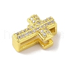 Rack Plating Brass Clear Cubic Zirconia Beads KK-S380-21G-2