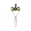 Cylinder Seed Beaded Eye Pendants PALLOY-MZ00650-02-1