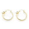 Brass Knot Hoop Earrings for Women EJEW-N011-113-3