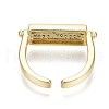 Brass Micro Pave Cubic Zirconia Cuff Rings RJEW-S044-118-NF-4