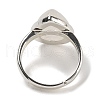 Natural Quartz Crystal Teardrop Adjustable Rings RJEW-K371-08S-17-4