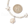 Synthetic Turquoise Sea Turtle & Starfish Pendant Necklaces NJEW-JN05210-02-3