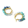 Natural Mixed Stone Chips Hoop Earrings EJEW-JE06022-01-4
