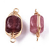 Natural Agate Links Connectors G-T131-99D-3