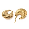 PVD Vacuum Plating 304 Stainless Steel Stripe Chunky Hoop Earrings for Women EJEW-U002-02G-2