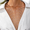 Alloy with Plastic Pearl Round Beaded Tassel Choker Necklaces FS-WGD3D1C-01-1