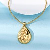 304 Stainless Steel Teardrop Pendant Snake Chain Necklaces NJEW-U026-09G-3
