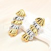 304 Stainless Steel Two-tone Stud Earrings for Women EJEW-R023-01GP-03-2