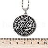 304 Stainless Steel Star of David 12 Constellation Pendant Necklaces NJEW-K283-32P-5