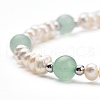 Natural Amazonite Beaded Bracelets BJEW-JB05313-02-2