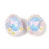 Handmade Luminous Polymer Clay Rhinestone Beads CLAY-H003-05F-2