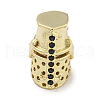 Brass Micro Pave Black Cubic Zirconia Beads ZIRC-P119-02G-02-1