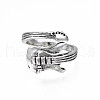 Guitar Alloy Open Cuff Ring for Men Women RJEW-T009-41AS-1