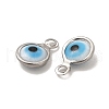 304 Stainless Steel with Glass Enamel Charms STAS-G305-10P-3