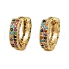 Brass Micro Pave Colorful Cubic Zirconia Hoop Earrings EJEW-S277-09G-B-4