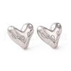 Brass Heart Stud Earrings for Women EJEW-C008-27P-1