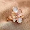 Zinc Alloy & Enamel Stretch Finger Rings for Women RJEW-M101-01A-G-1